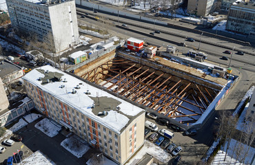 Construction site of a new residential complex in Moscow