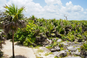Ruins of Tulum at Riviera Maya, Quintana Roo, Mexico                               