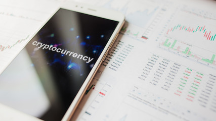Investment in cryptocurrencies, concept. Statistics and reports, analysis of the cryptocurrency market.