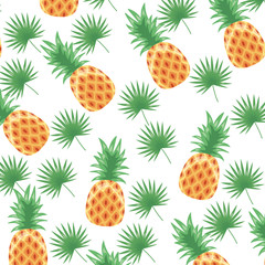 pineapple tropical fruits background