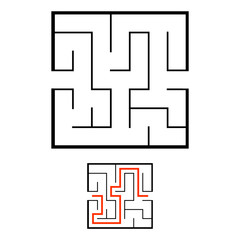 Abstact labyrinth. Educational game for kids. Puzzle for children. Maze conundrum. Find the right path. Vector illustration.