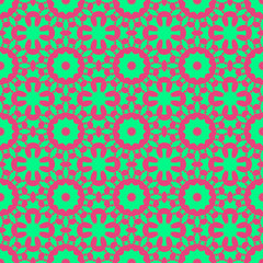 Pink and green floral beauty flat pattern