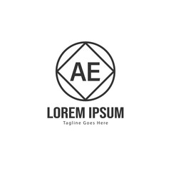 AE Letter Logo Design. Creative Modern AE Letters Icon Illustration