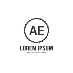 AE Letter Logo Design. Creative Modern AE Letters Icon Illustration