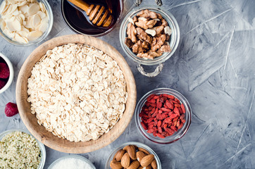 Ingredients for homemade granola