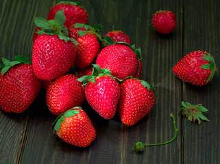 strawberries on a dark background