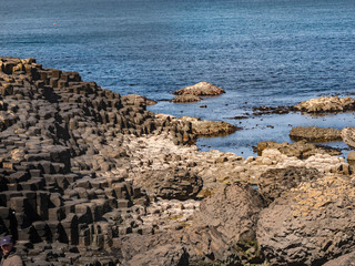 The typical rock formations of Giants Causeway in Northern Ireland - travel photography