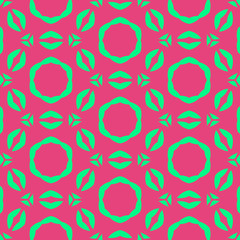 Beauty spring simple pattern with green and pink ornament