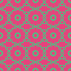 Beauty spring simple pattern with green and pink ornament