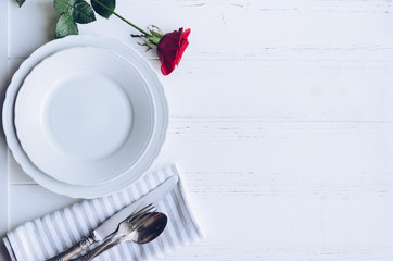Valentine's Day tabble setting with cutlery