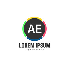 AE Letter Logo Design. Creative Modern AE Letters Icon Illustration