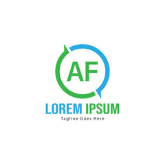 AF Letter Logo Design. Creative Modern AF Letters Icon Illustration