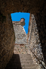 View of the courtyard of the fortress in Villefranche de Conflent, France