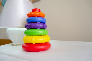 educational ring building toy isolated - early development concept