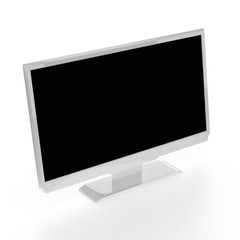 LED LCD tv isolated on white background. 3D rendering