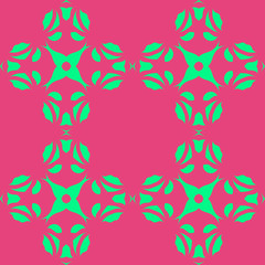 Pink and green floral beauty flat pattern