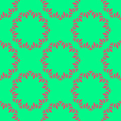 Floral green and pink beauty flat pattern