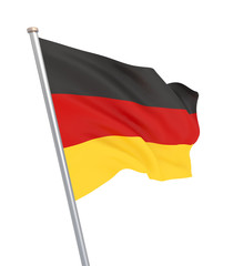 Germany flag blowing in the wind. Background texture. 3d rendering, wave. - Illustration