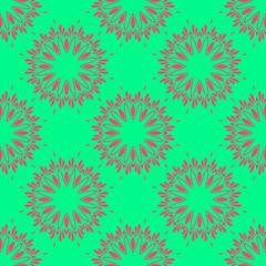 Pink and green retro pattern with geometric form