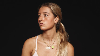 Woman portrait in studio