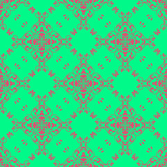 Pink and green retro pattern with geometric form