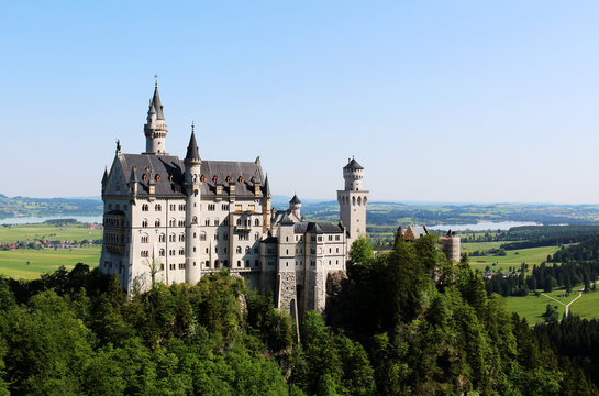 Beautiful view of castle Neuschwanstein in Germany