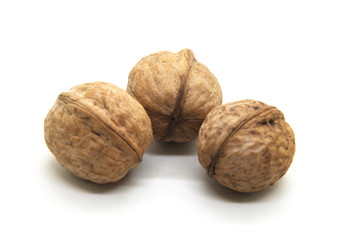 walnuts isolated on white background