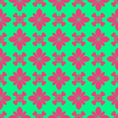 Pink and green retro pattern with geometric form