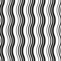 Black and white seamless pattern. Wave.