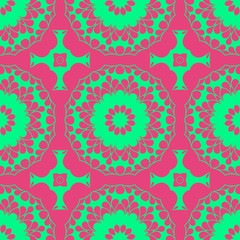 Fototapeta na wymiar Pink and green retro pattern with geometric form