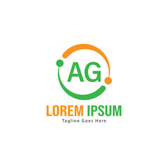 AG Letter Logo Design. Creative Modern AG Letters Icon Illustration