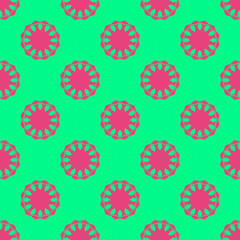 Fototapeta na wymiar Pink and green retro pattern with geometric form