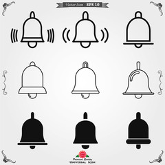 Bell Icon vector in trendy flat style isolated on background.