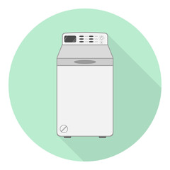 top-loading washing machine flat icon with shadow