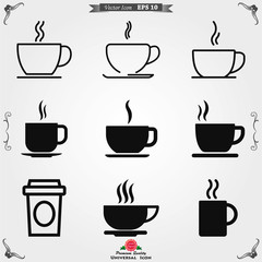 Coffee cup icon. Coffee drink vector symbol stock web illustration.