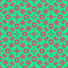 green and pink color floral spring pattern