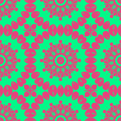 green and pink color floral spring pattern