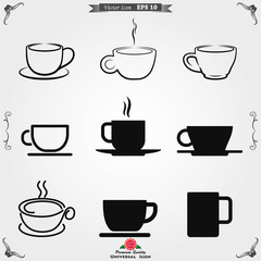 Coffee cup icon. Coffee drink vector symbol stock web illustration.