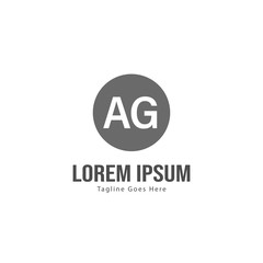 AG Letter Logo Design. Creative Modern AG Letters Icon Illustration