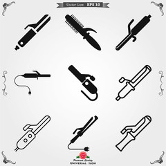 Curler vector icon. Beauty elements, make up, cosmetics in flat style icons