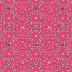 Fototapeta na wymiar green and pink color floral spring pattern