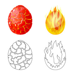 Vector design of animal and prehistoric logo. Set of animal and cute  vector icon for stock.