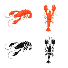 Vector illustration of appetizer and ocean icon. Collection of appetizer and delicacy stock symbol for web.