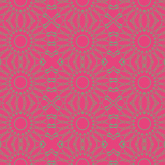 green and pink color floral spring pattern
