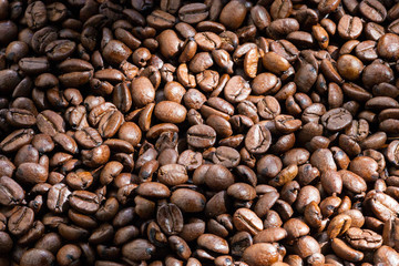 Roasted coffee bean, coffee from Brazil.
