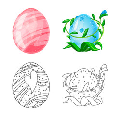 Vector illustration of animal and prehistoric symbol. Collection of animal and cute  stock vector illustration.