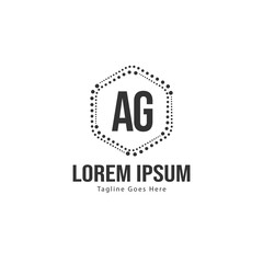 Obraz premium AG Letter Logo Design. Creative Modern AG Letters Icon Illustration