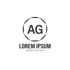 AG Letter Logo Design. Creative Modern AG Letters Icon Illustration