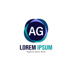 AG Letter Logo Design. Creative Modern AG Letters Icon Illustration