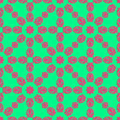 green and pink color floral spring pattern